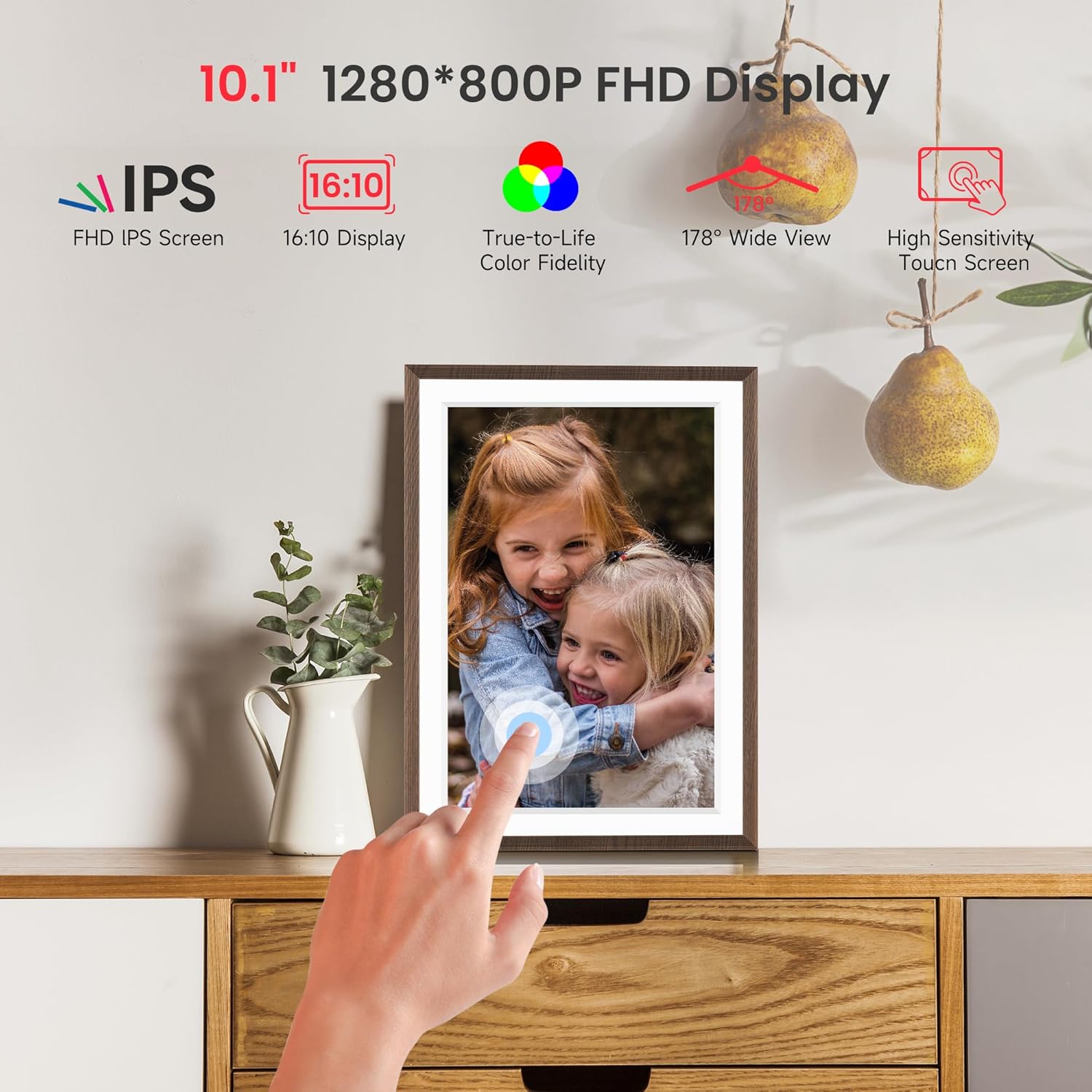 Frameo 15.6-Inch WiFi Digital Photo Frame – 1920x1080 Full HD, 32GB Memory, Touchscreen Display