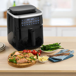 Image of Multi Zone Air Fryer Oven | Convertible Dual 5.5L to Single 11.4L Zone, 9 Accessories, Multiple Presets and Functions, Black