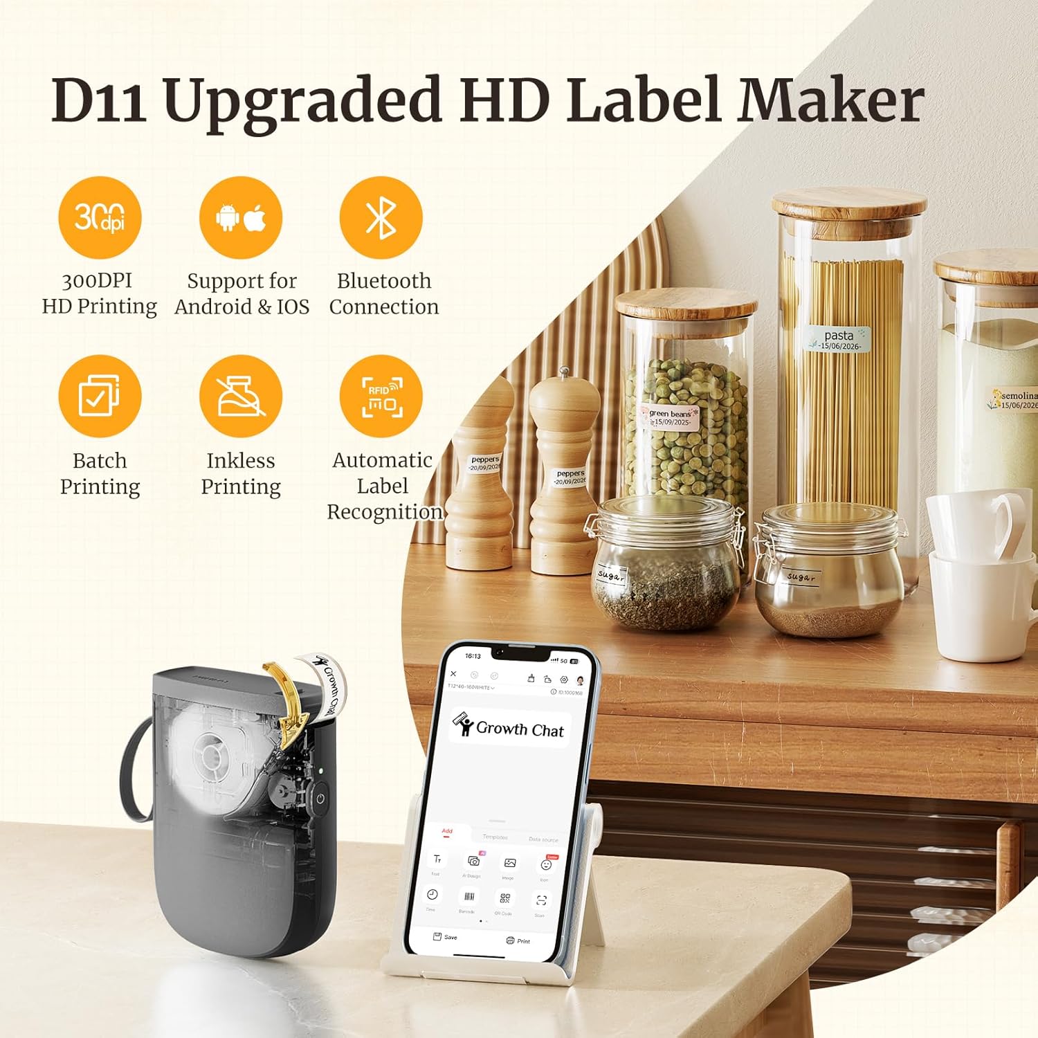 Upgraded Bluetooth Label Maker – Portable, Smart Label Printing, High-Quality, Wireless Thermal Printer