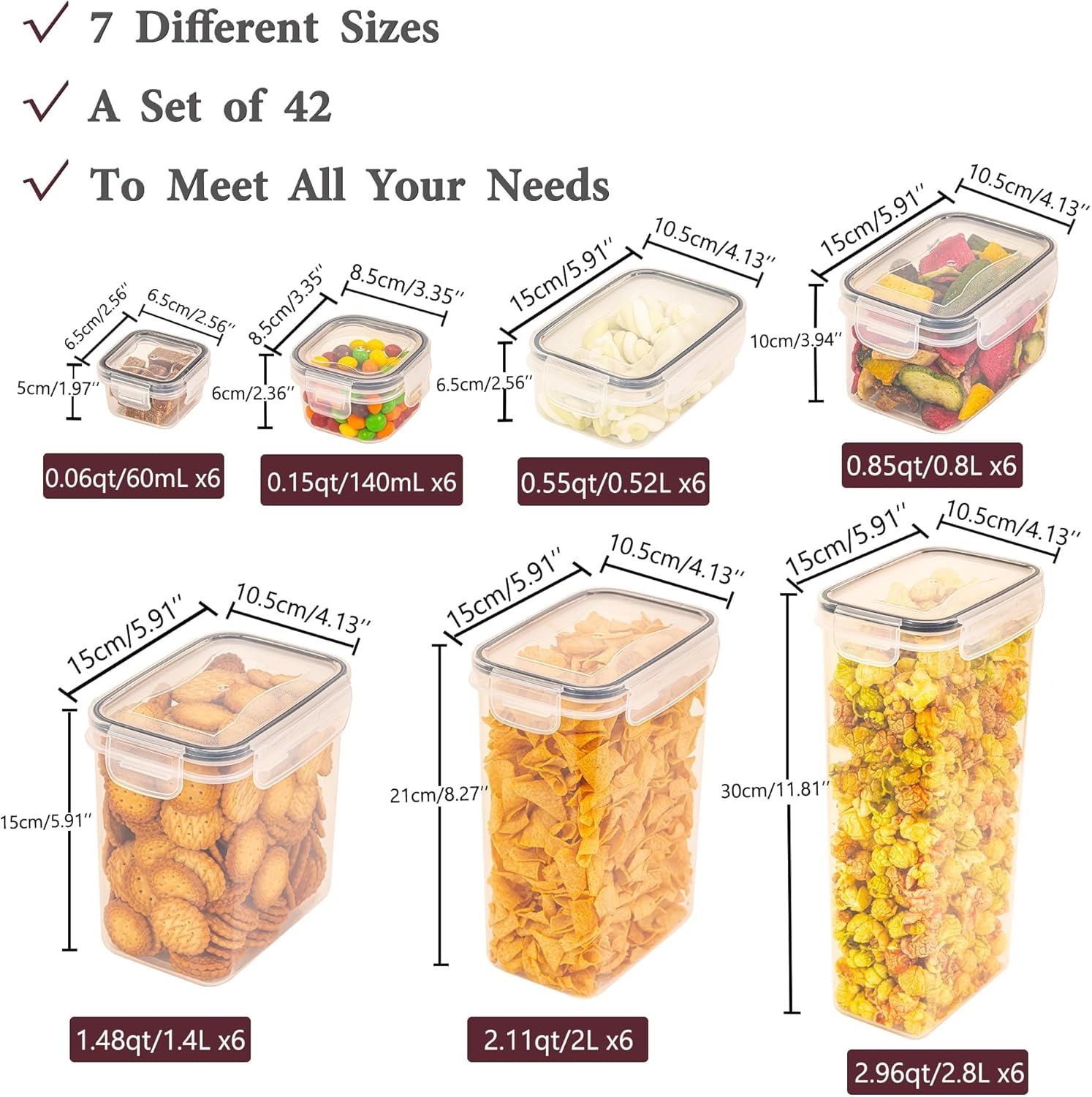 Feshory 42 Pack Airtight Food Storage Container Set
