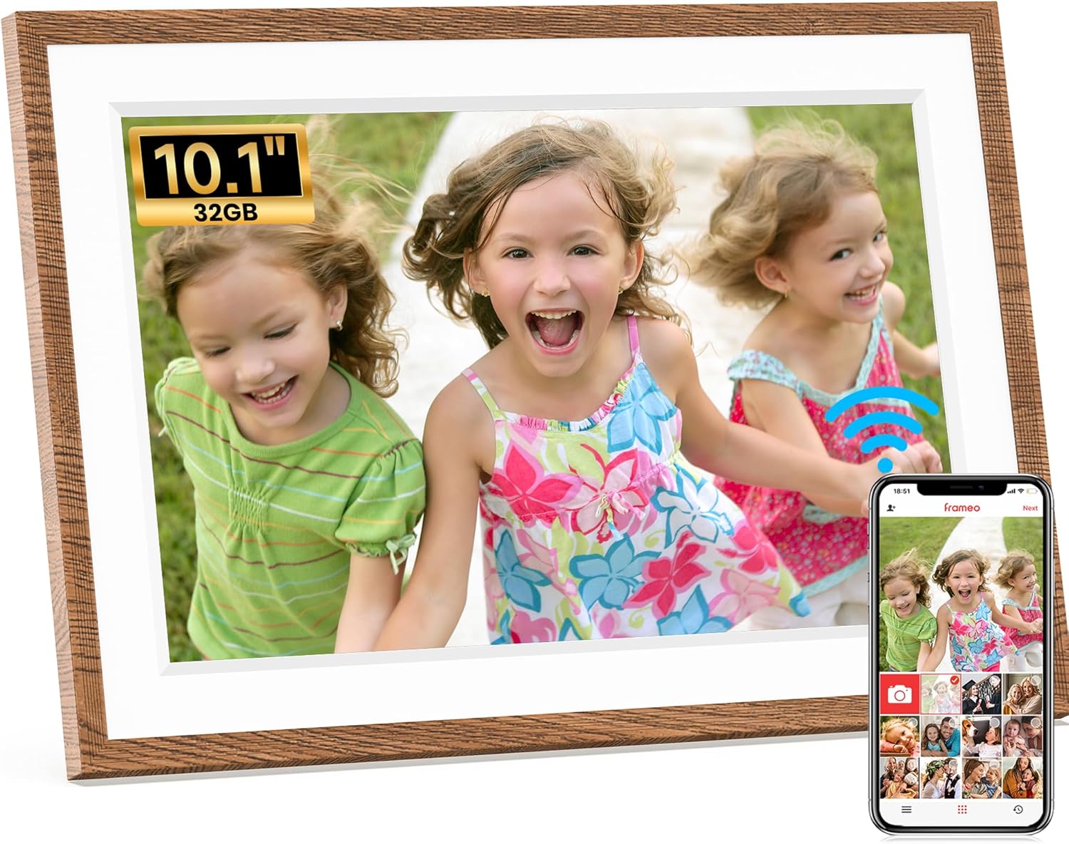 Frameo 15.6-Inch WiFi Digital Photo Frame – 1920x1080 Full HD, 32GB Memory, Touchscreen Display