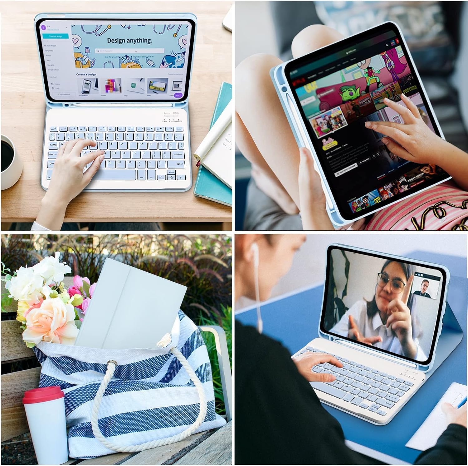 iPad Case Keyboard with Mouse – Compatible with 10.2