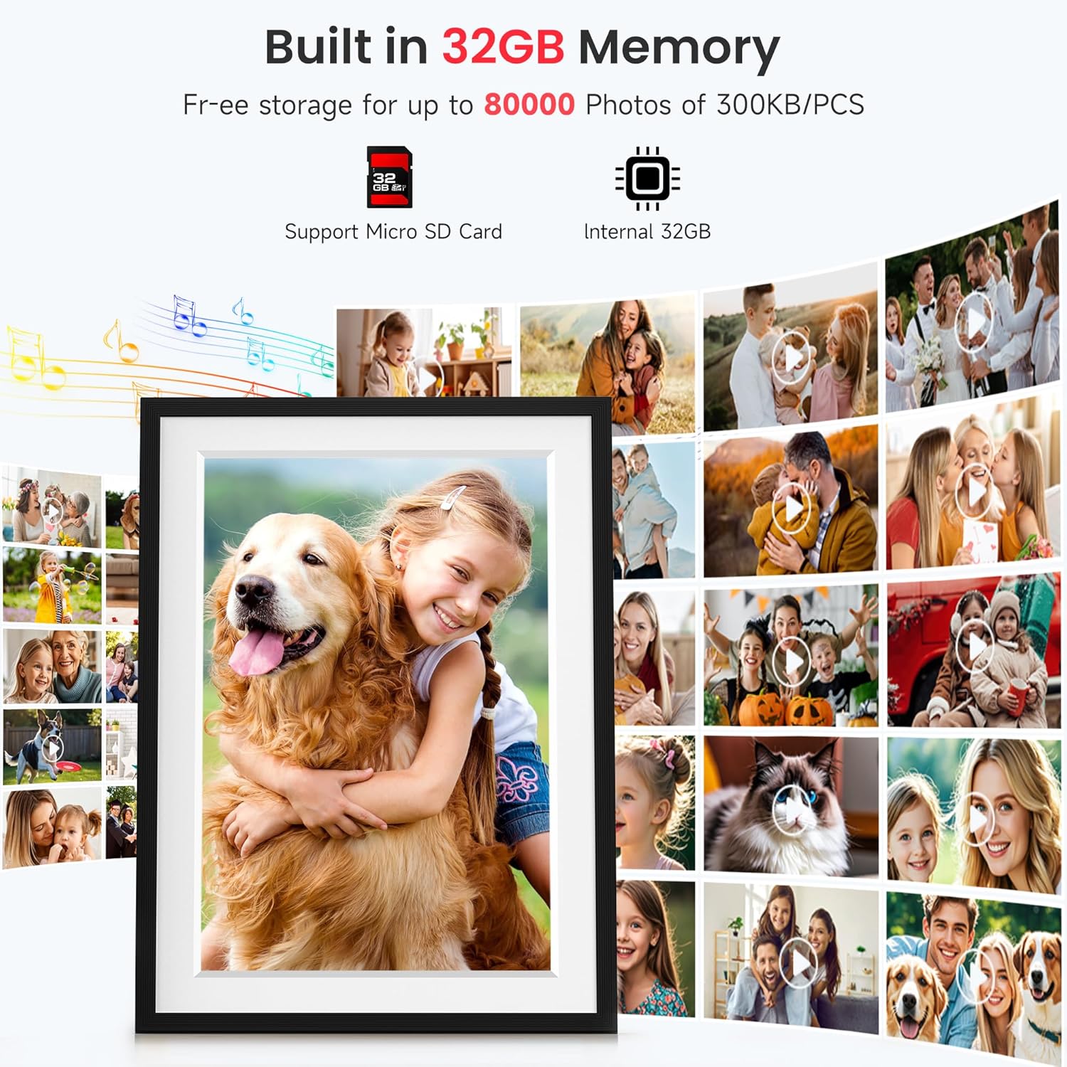 Frameo 15.6-Inch WiFi Digital Photo Frame – 1920x1080 Full HD, 32GB Memory, Touchscreen Display