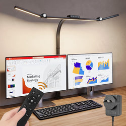 Image of LED Desk Lamp with 3 Arms, Human Sensor & 25 Lighting Modes – Space-Saving