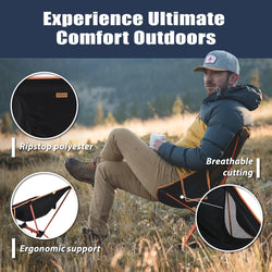 Image of Folding Camping Chair – 7075 Aluminium Frame, Ripstop Fabric, Quick Setup, 136kg Support