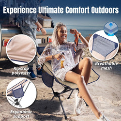 Image of Folding Camping Chair – 7075 Aluminium Frame, Ripstop Fabric, Quick Setup, 136kg Support