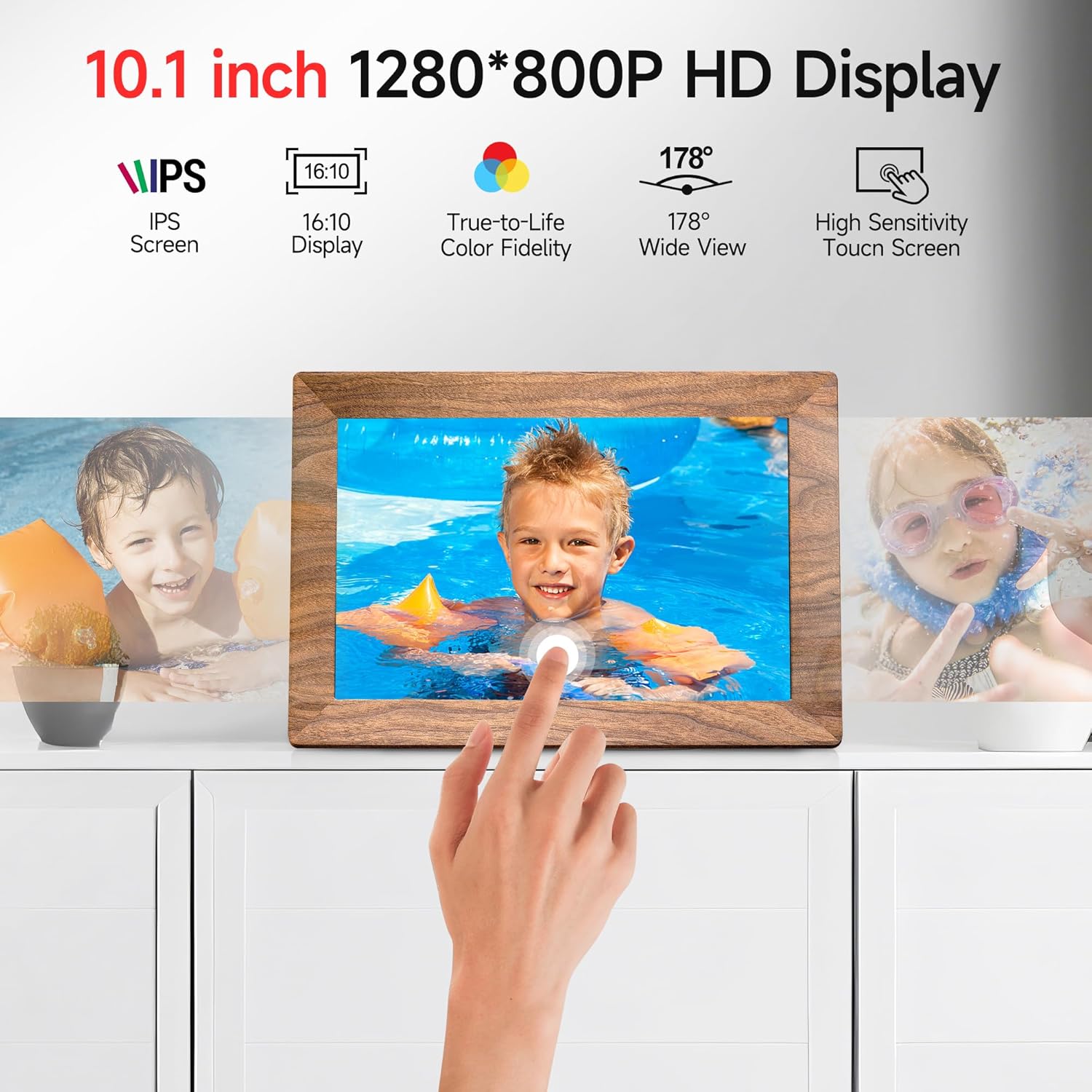 Frameo 15.6-Inch WiFi Digital Photo Frame – 1920x1080 Full HD, 32GB Memory, Touchscreen Display