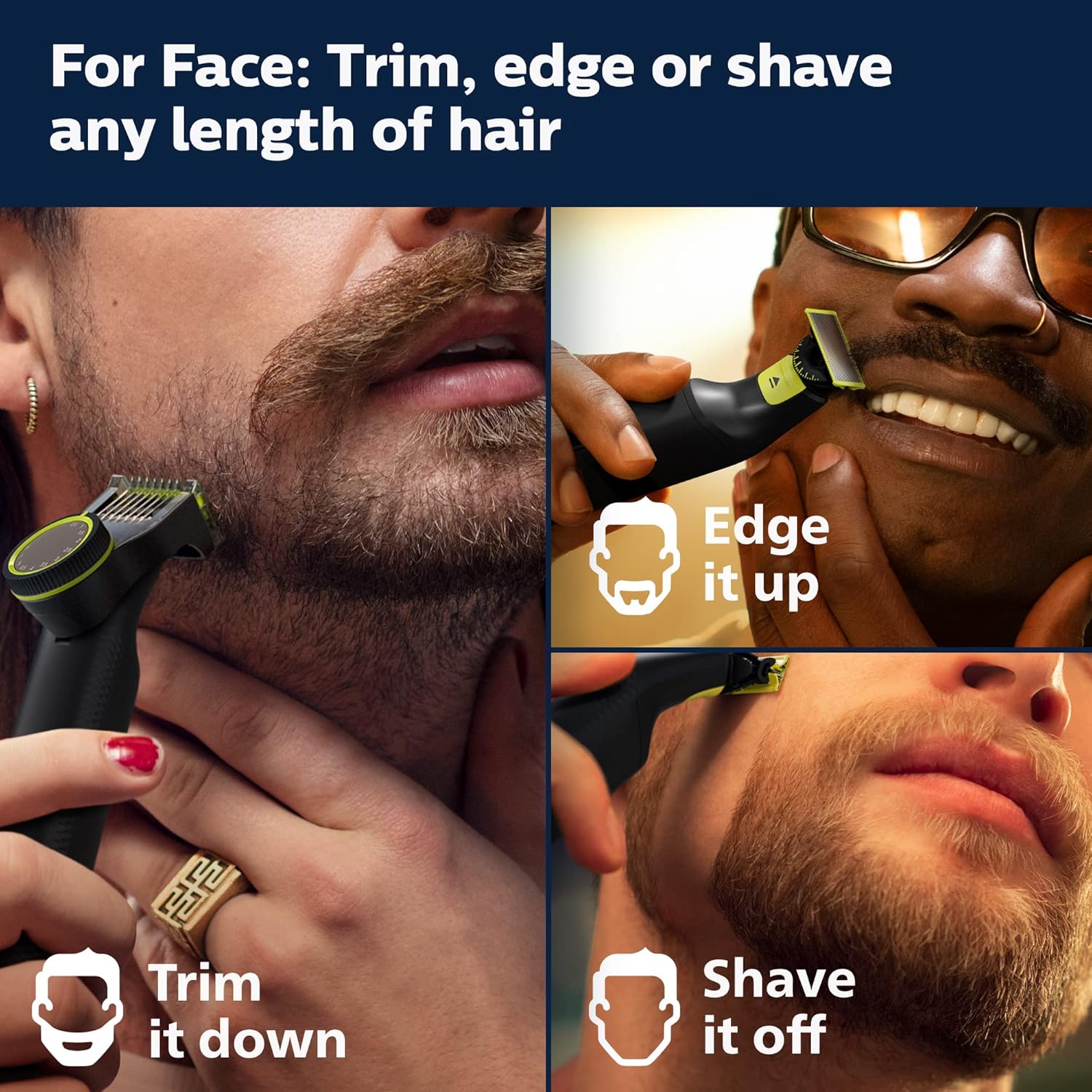 Philips Norelco One Blade Pro 360 Face + Body – Trim, Edge & Shave All Lengths