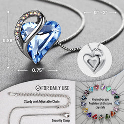 Image of Leafael Infinity Love Heart Necklace Birthstone Necklace for Women