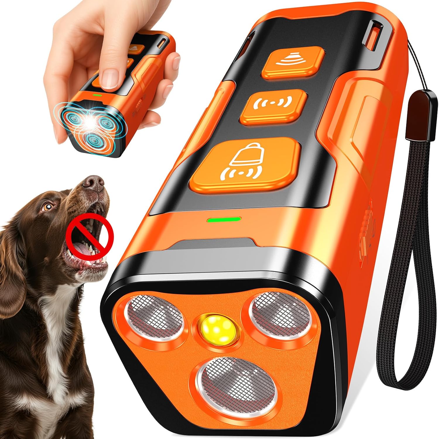 Dog Bark Deterrent Device - Ultrasonic Anti-Barking Trainer with 6 Modes | 3X Frequency Control