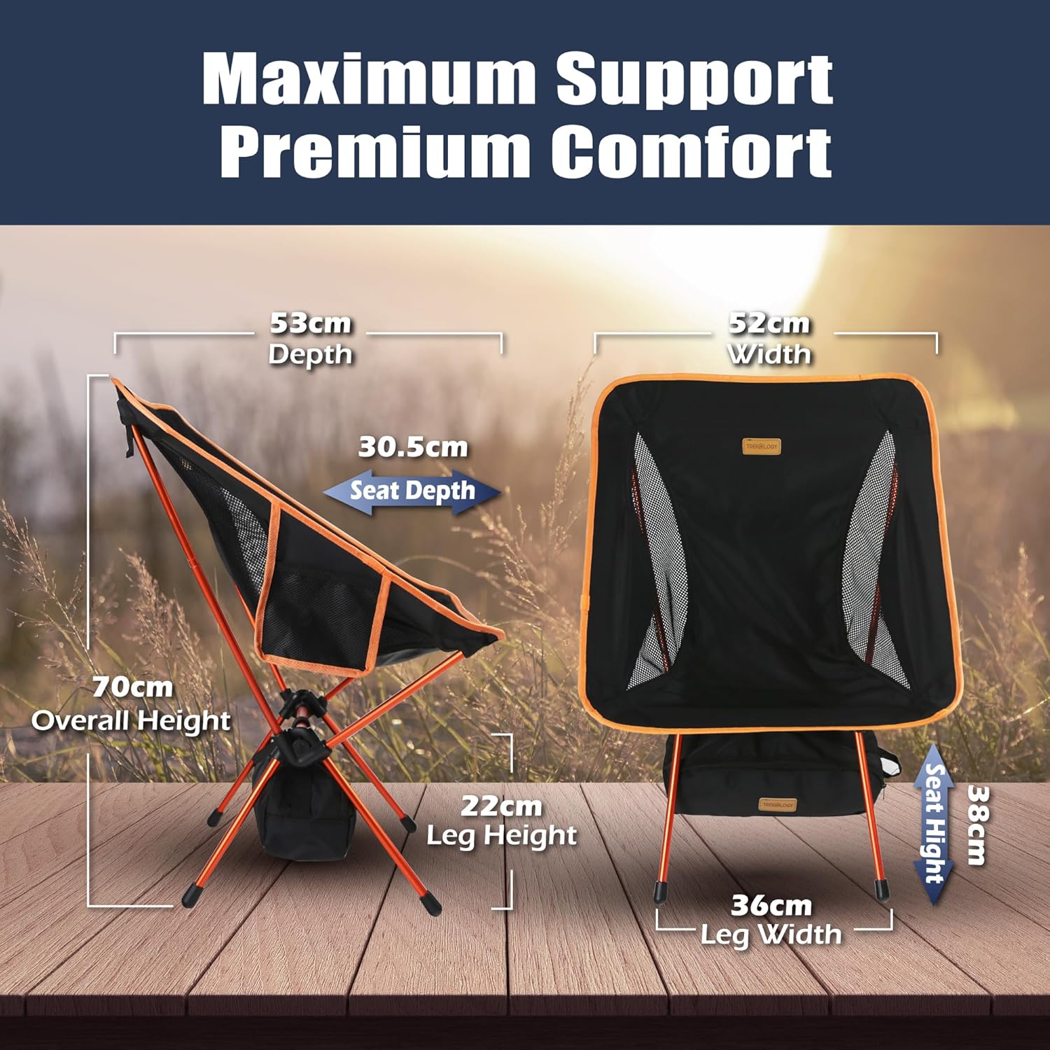Folding Camping Chair – 7075 Aluminium Frame, Ripstop Fabric, Quick Setup, 136kg Support