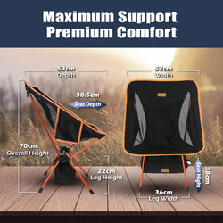 Image of Folding Camping Chair – 7075 Aluminium Frame, Ripstop Fabric, Quick Setup, 136kg Support
