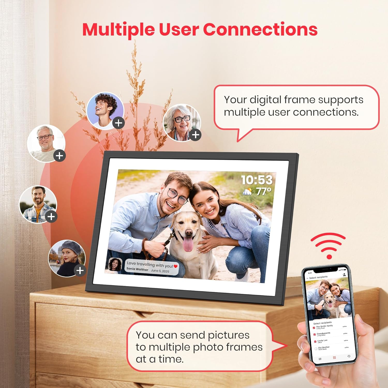 Frameo 15.6-Inch WiFi Digital Photo Frame – 1920x1080 Full HD, 32GB Memory, Touchscreen Display