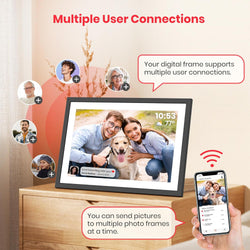 Image of Frameo 15.6-Inch WiFi Digital Photo Frame – 1920x1080 Full HD, 32GB Memory, Touchscreen Display