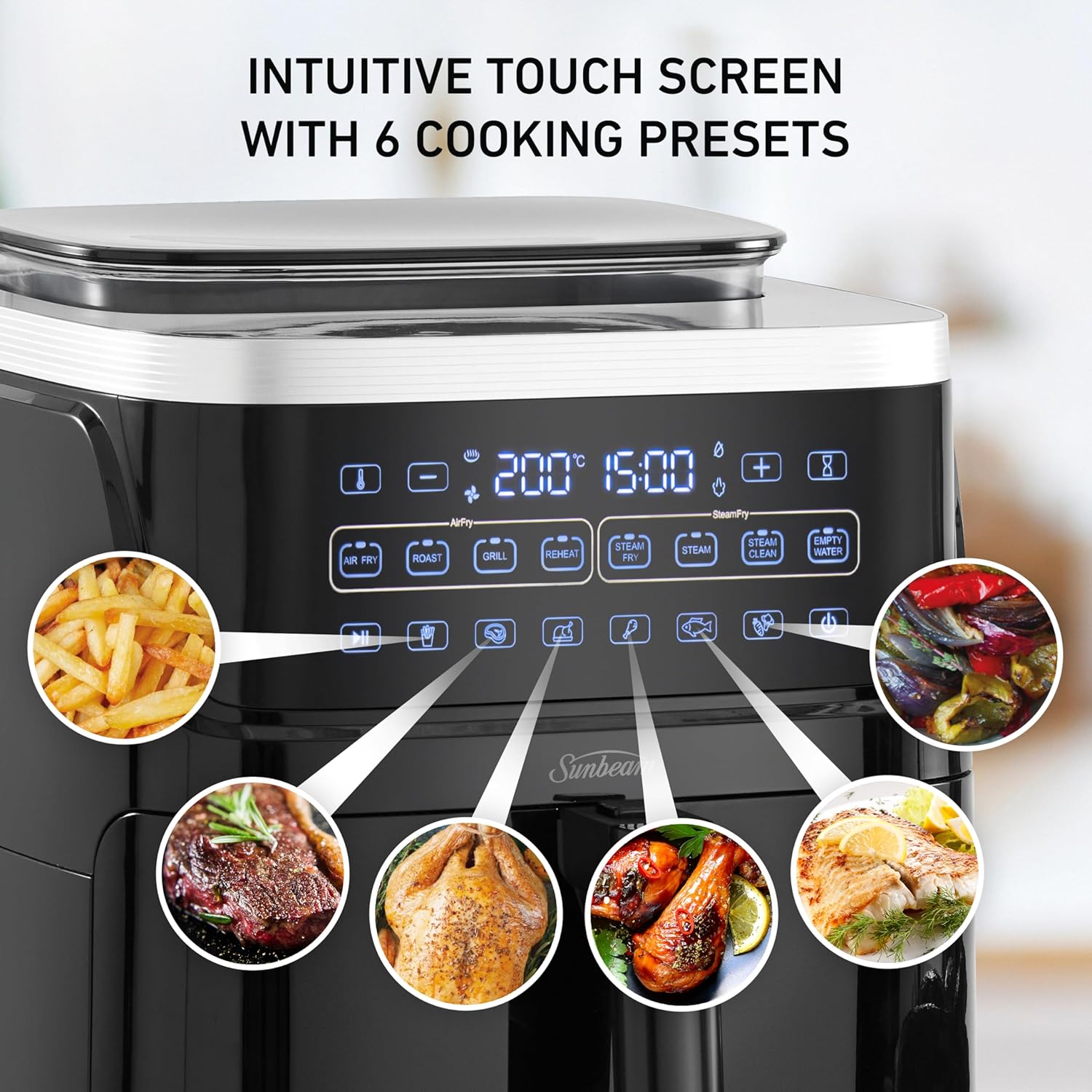 Multi Zone Air Fryer Oven | Convertible Dual 5.5L to Single 11.4L Zone, 9 Accessories, Multiple Presets and Functions, Black