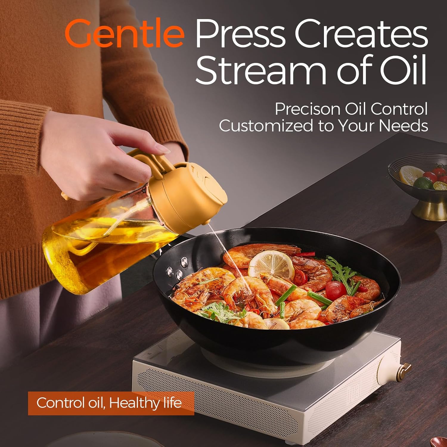 Olive Oil Dispenser, 2 in 1 Oil Sprayer for Cooking