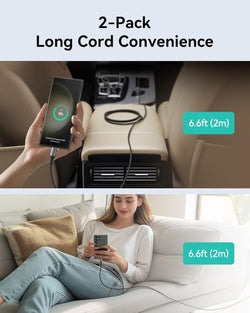 Image of charging 2 Pack 100W USB-C to USB-C Cable (2M)