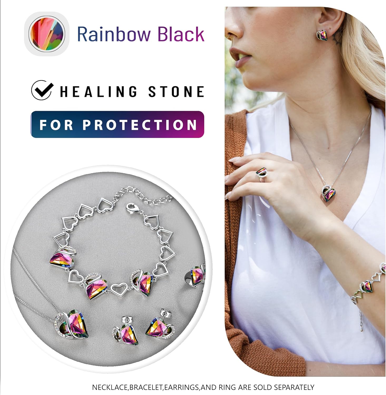 Leafael Infinity Love Heart Necklace Birthstone Necklace for Women