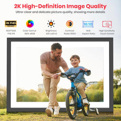 Image of Frameo 15.6-Inch WiFi Digital Photo Frame – 1920x1080 Full HD, 32GB Memory, Touchscreen Display