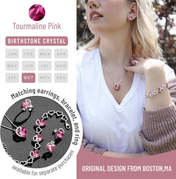 Image of Leafael Infinity Love Heart Necklace Birthstone Necklace for Women