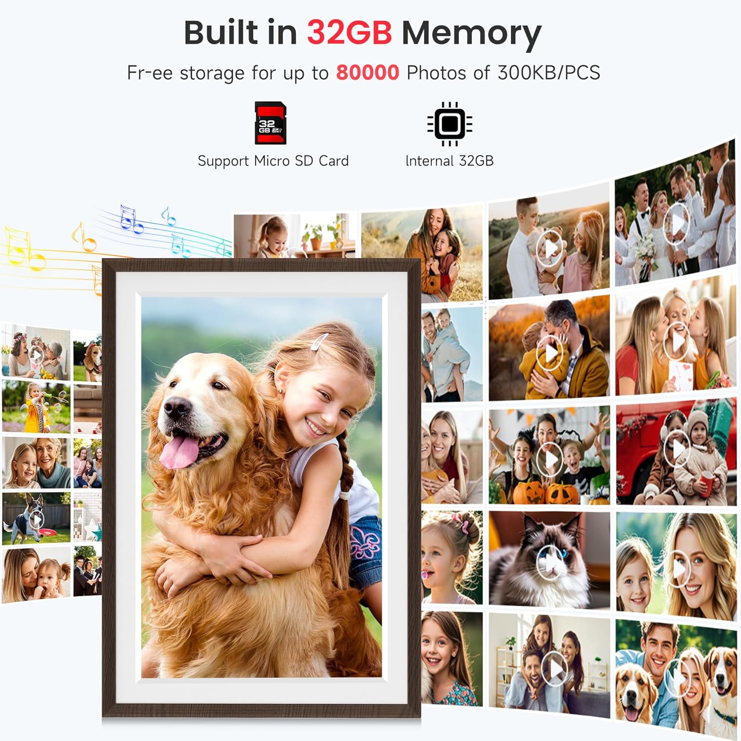 Frameo 15.6-Inch WiFi Digital Photo Frame – 1920x1080 Full HD, 32GB Memory, Touchscreen Display