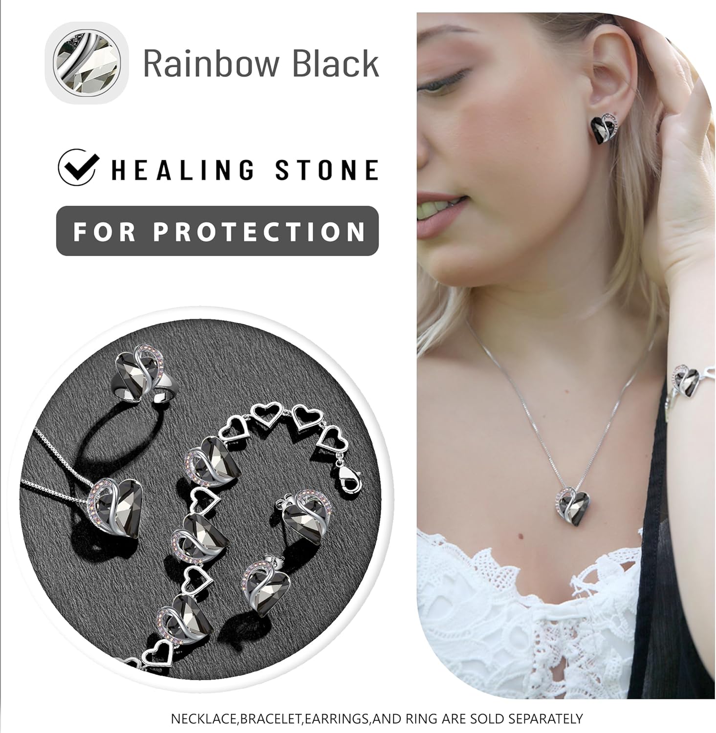 Leafael Infinity Love Heart Necklace Birthstone Necklace for Women