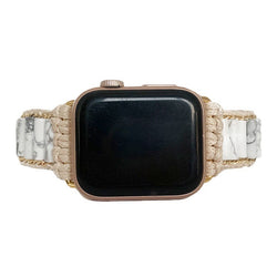 Image of Fashion Natural White Pine Stone Woven Watch Band