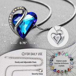 Image of Leafael Infinity Love Heart Necklace Birthstone Necklace for Women