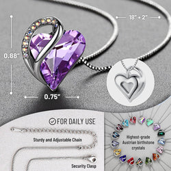 Image of Leafael Infinity Love Heart Necklace Birthstone Necklace for Women