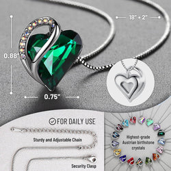 Image of Leafael Infinity Love Heart Necklace Birthstone Necklace for Women