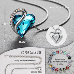 Image of Leafael Infinity Love Heart Necklace Birthstone Necklace for Women