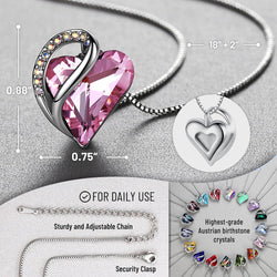 Image of Leafael Infinity Love Heart Necklace Birthstone Necklace for Women