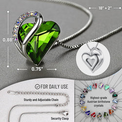 Image of Leafael Infinity Love Heart Necklace Birthstone Necklace for Women