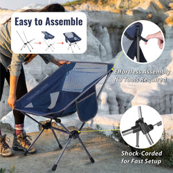 Image of Folding Camping Chair – 7075 Aluminium Frame, Ripstop Fabric, Quick Setup, 136kg Support