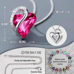 Image of Leafael Infinity Love Heart Necklace Birthstone Necklace for Women
