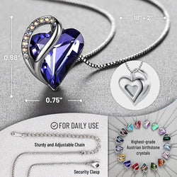 Image of Leafael Infinity Love Heart Necklace Birthstone Necklace for Women