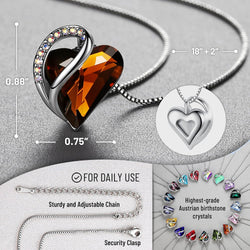 Image of Leafael Infinity Love Heart Necklace Birthstone Necklace for Women