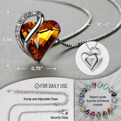 Image of Leafael Infinity Love Heart Necklace Birthstone Necklace for Women