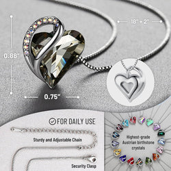 Image of Leafael Infinity Love Heart Necklace Birthstone Necklace for Women