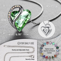 Image of Leafael Infinity Love Heart Necklace Birthstone Necklace for Women