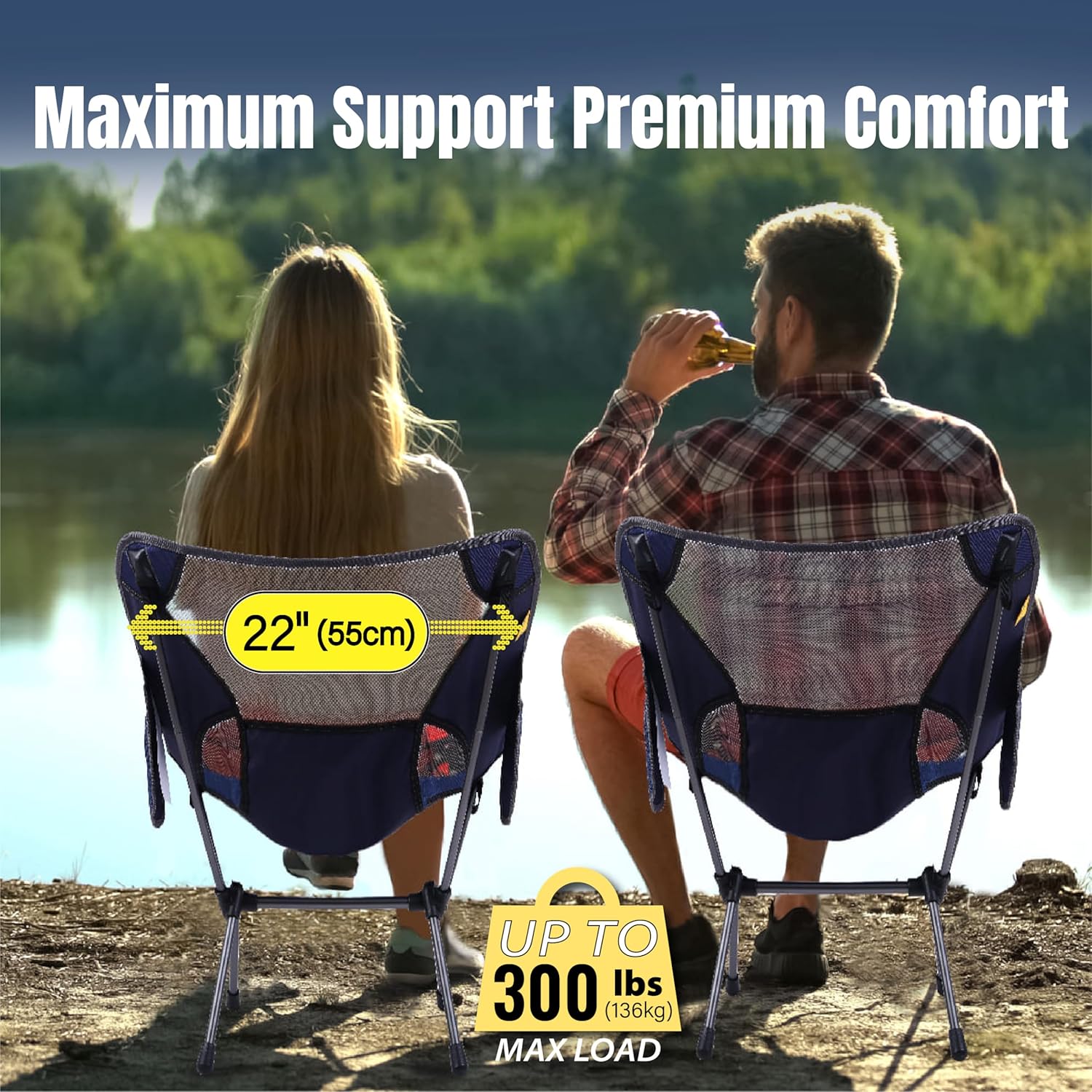 Folding Camping Chair – 7075 Aluminium Frame, Ripstop Fabric, Quick Setup, 136kg Support