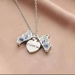 Image of 1pc i love you Openable Butterfly Necklace