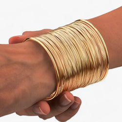 Image of Gold Plated Layered Wire Bracelet