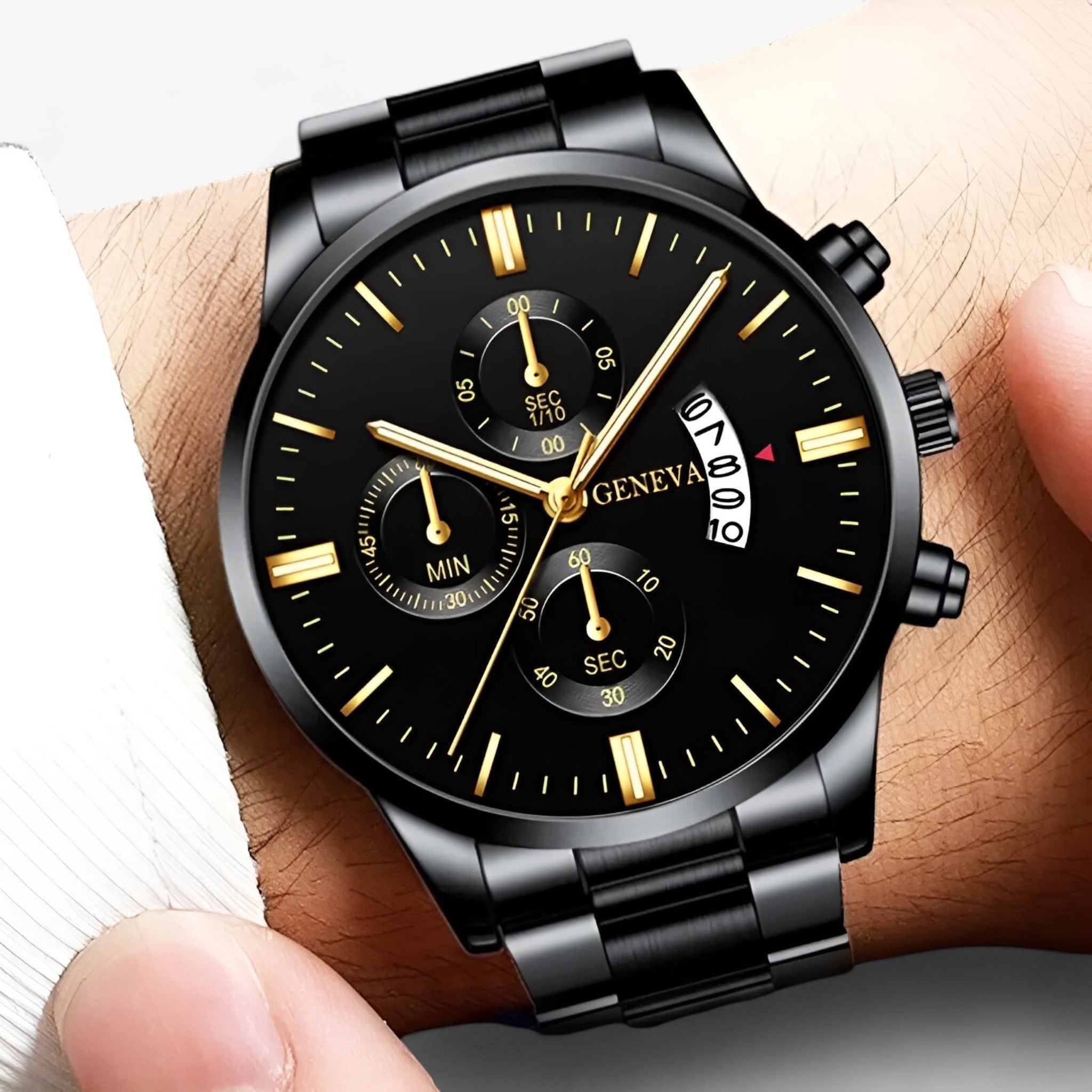 Black Quartz Men's Watch - Caspian