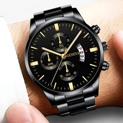 Image of Black Quartz Men's Watch - Caspian