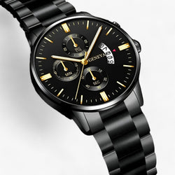 Image of Black Quartz Men's Watch - Caspian