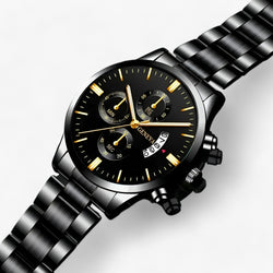 Image of Black Quartz Men's Watch - Caspian