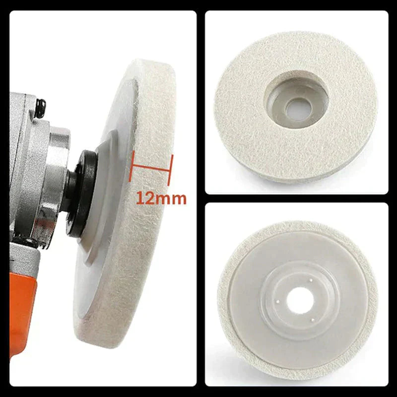 Professional Wool Polishing Disc Set – Scratch-Free, Multi-Surface Use (3-Pack)