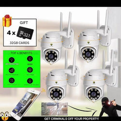 Image of Set of 4 Smart WiFi Security Cameras Set 4X