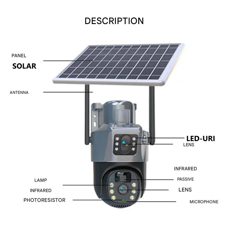 Wireless 4K Security Camera with Solar Panel 4k dual guard